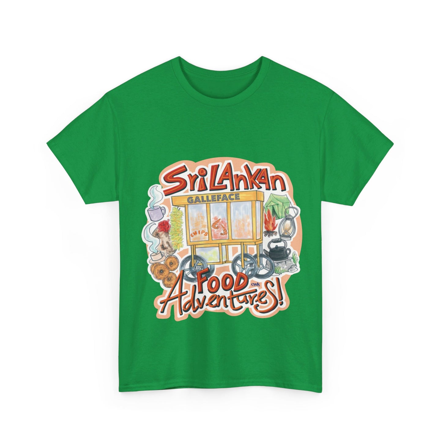 AU_Unisex Heavy Cotton Tee - SRI LANKAN FOOD ADVENTURE