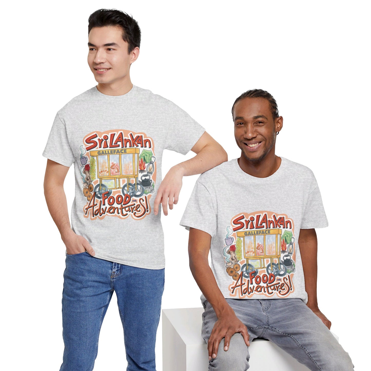AU_Unisex Heavy Cotton Tee - SRI LANKAN FOOD ADVENTURE