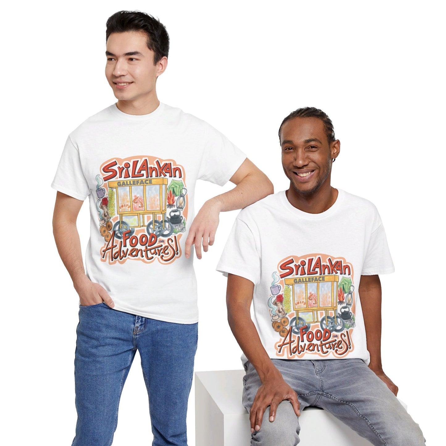 AU_Unisex Heavy Cotton Tee - SRI LANKAN FOOD ADVENTURE