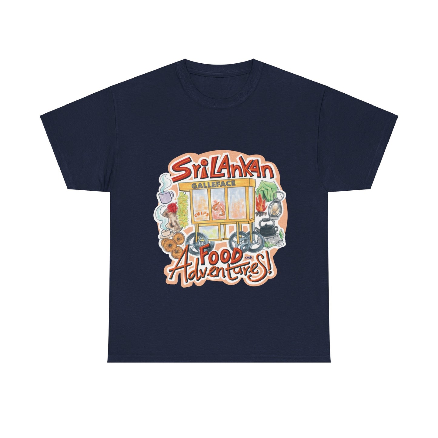 AU_Unisex Heavy Cotton Tee - SRI LANKAN FOOD ADVENTURE
