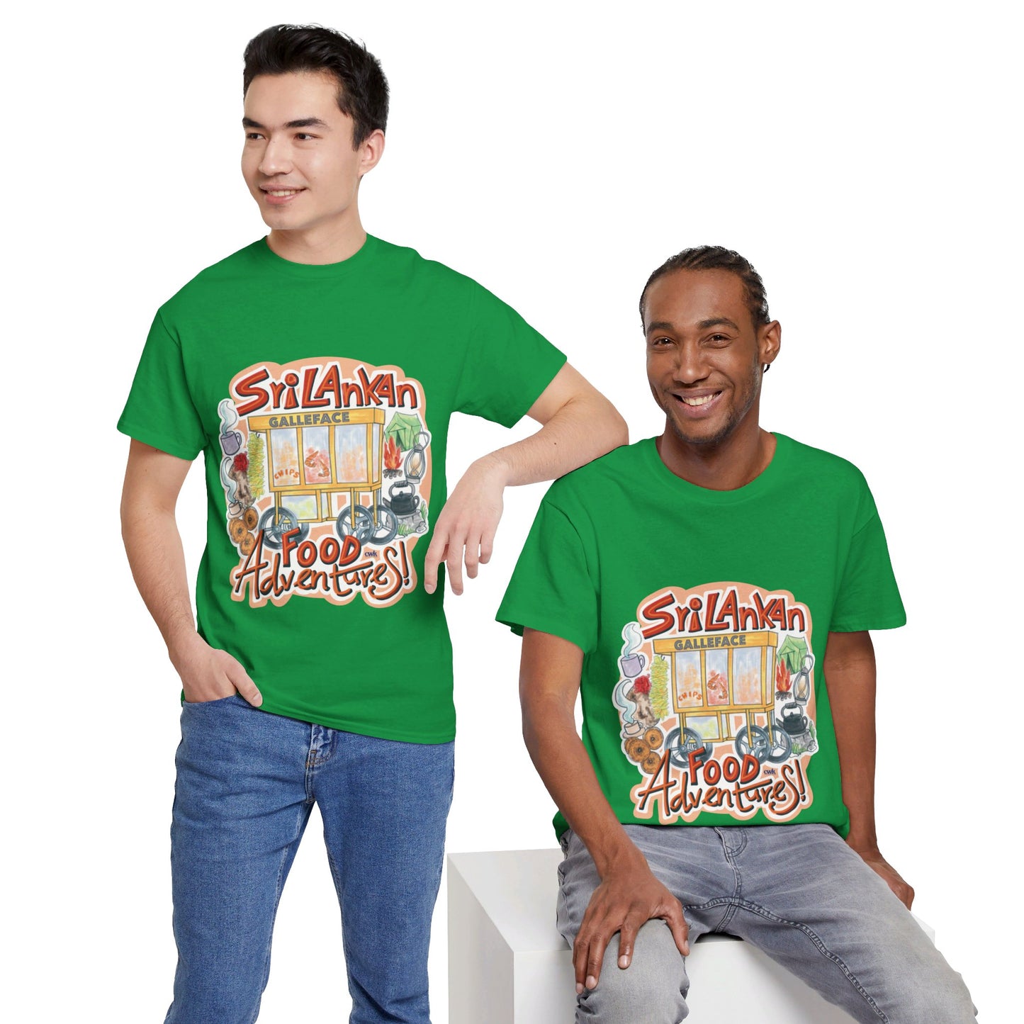 AU_Unisex Heavy Cotton Tee - SRI LANKAN FOOD ADVENTURE
