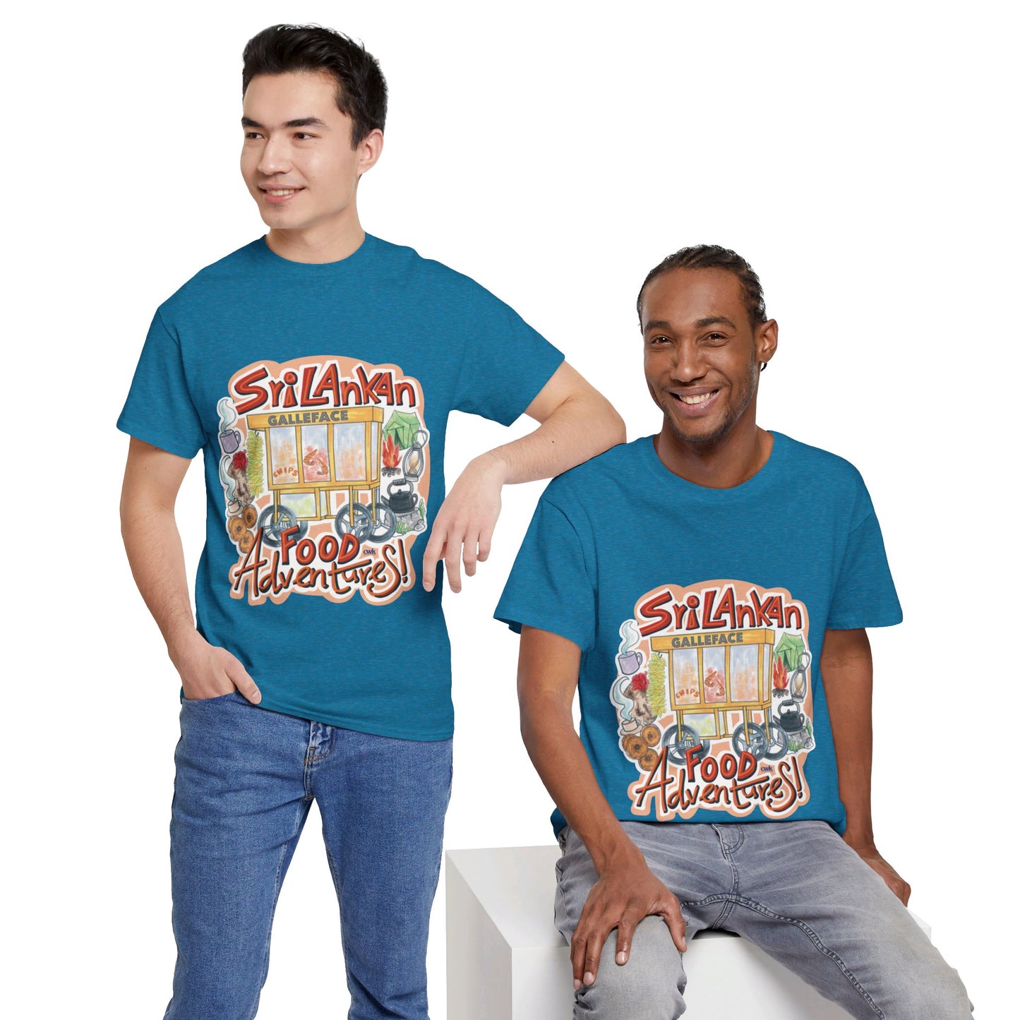 AU_Unisex Heavy Cotton Tee - SRI LANKAN FOOD ADVENTURE