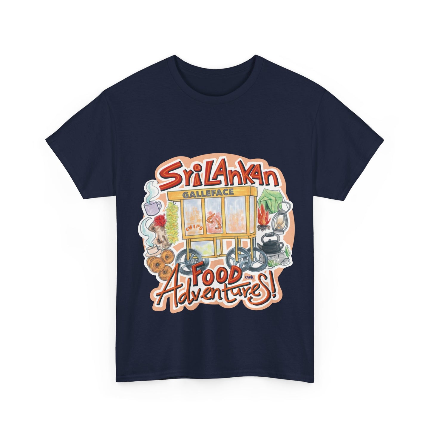 AU_Unisex Heavy Cotton Tee - SRI LANKAN FOOD ADVENTURE