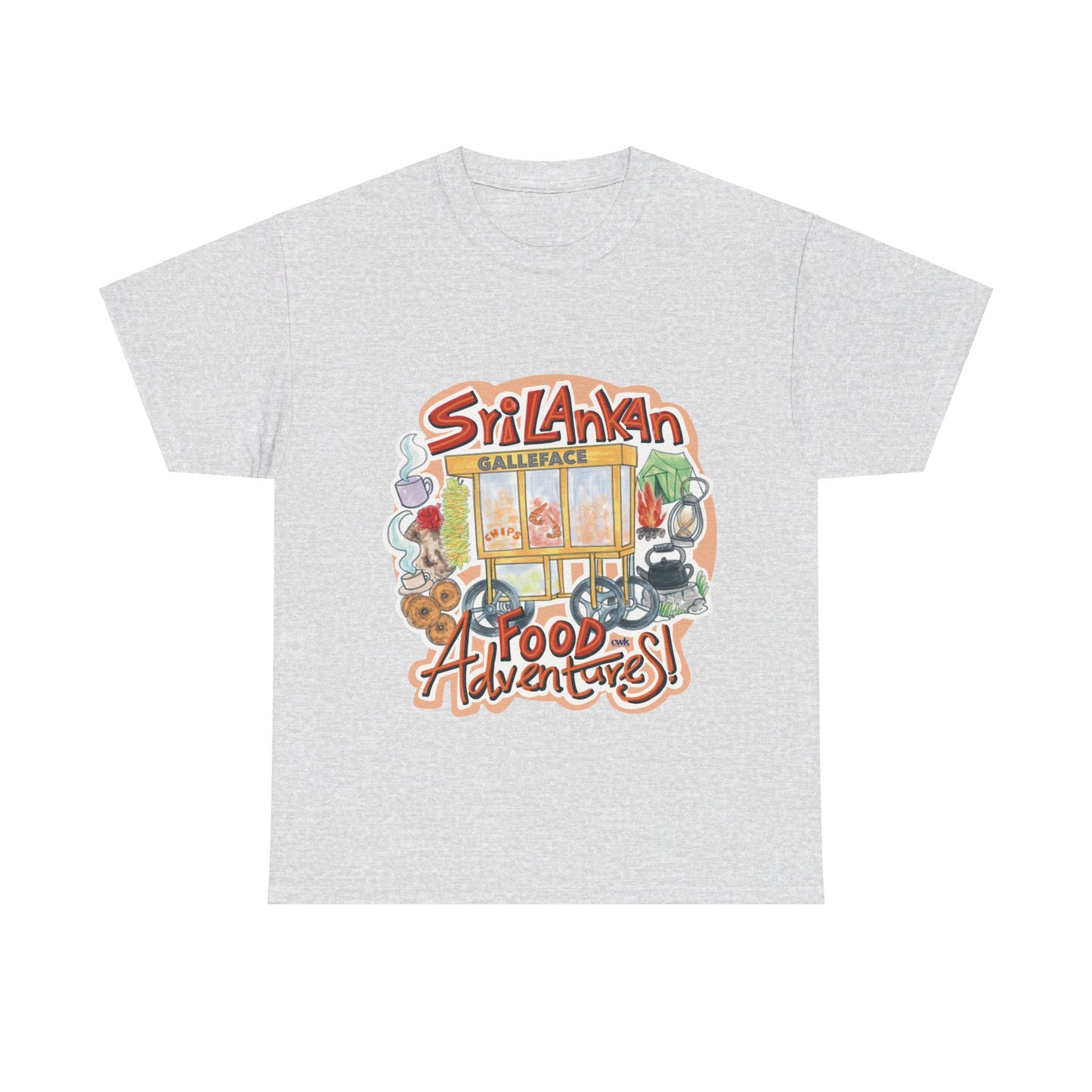 AU_Unisex Heavy Cotton Tee - SRI LANKAN FOOD ADVENTURE