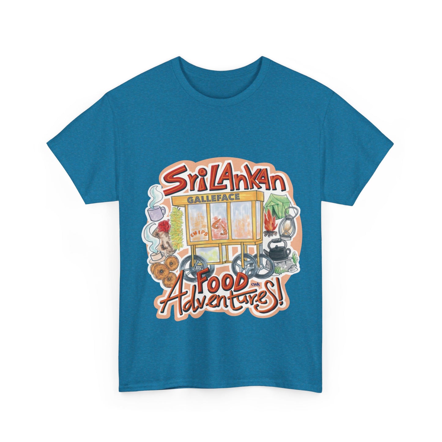 AU_Unisex Heavy Cotton Tee - SRI LANKAN FOOD ADVENTURE
