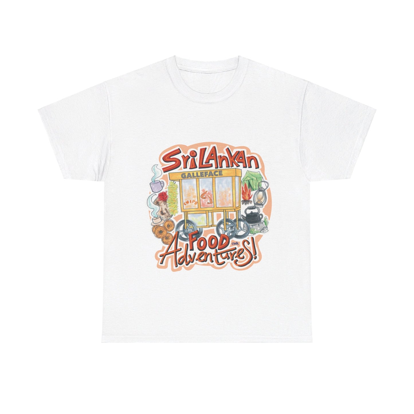 AU_Unisex Heavy Cotton Tee - SRI LANKAN FOOD ADVENTURE