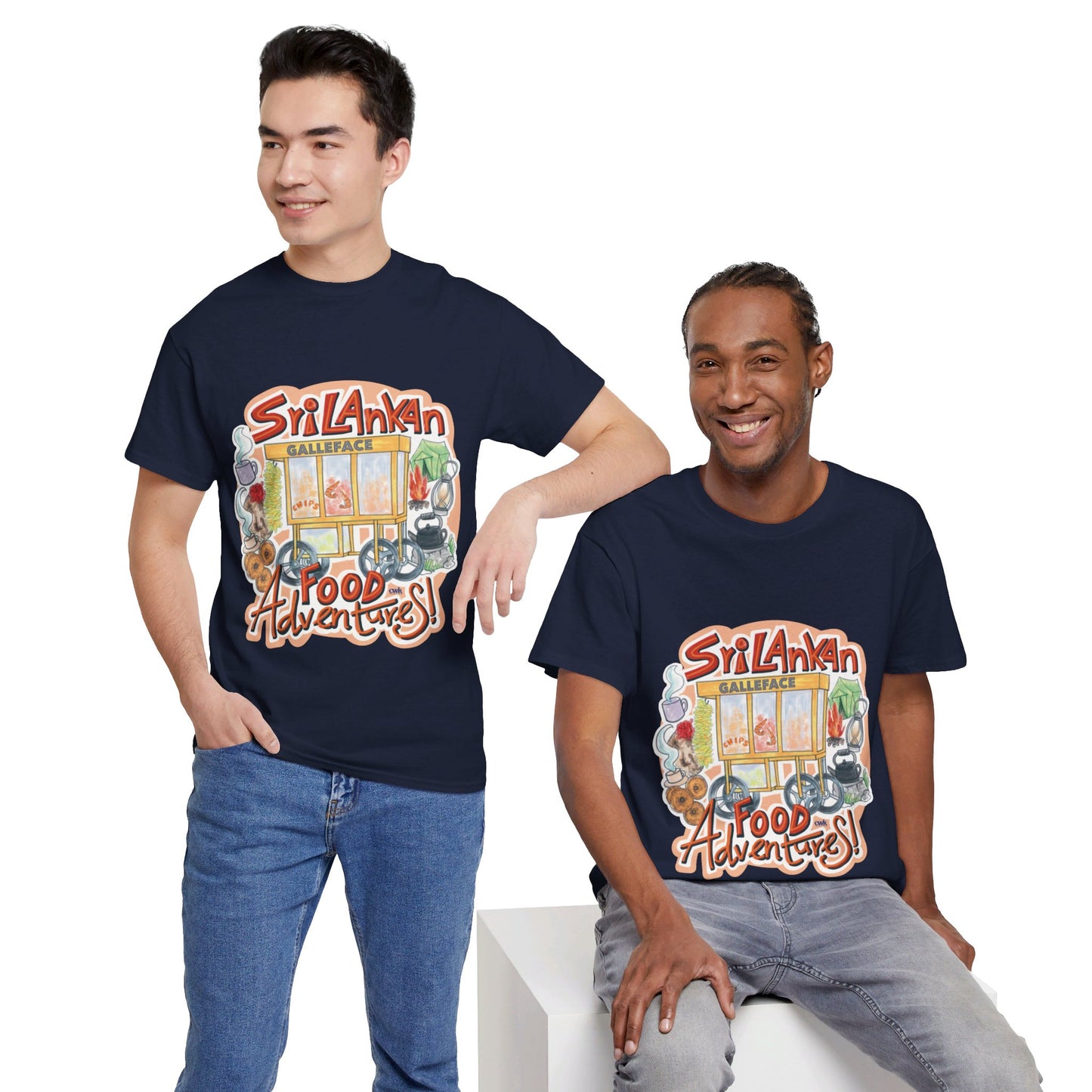 AU_Unisex Heavy Cotton Tee - SRI LANKAN FOOD ADVENTURE