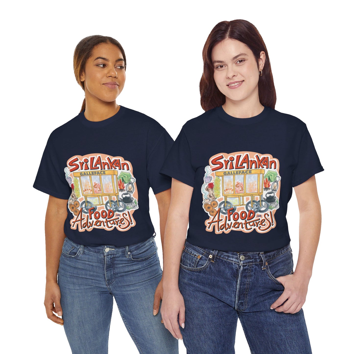 AU_Unisex Heavy Cotton Tee - SRI LANKAN FOOD ADVENTURE