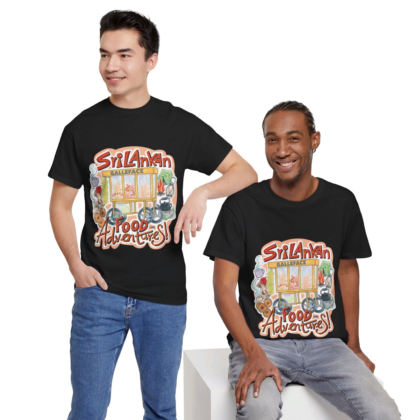 AU_Unisex Heavy Cotton Tee - SRI LANKAN FOOD ADVENTURE