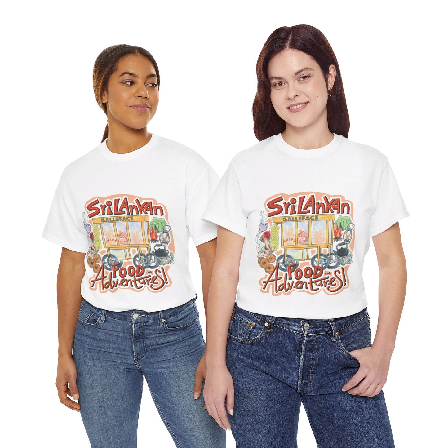 AU_Unisex Heavy Cotton Tee - SRI LANKAN FOOD ADVENTURE