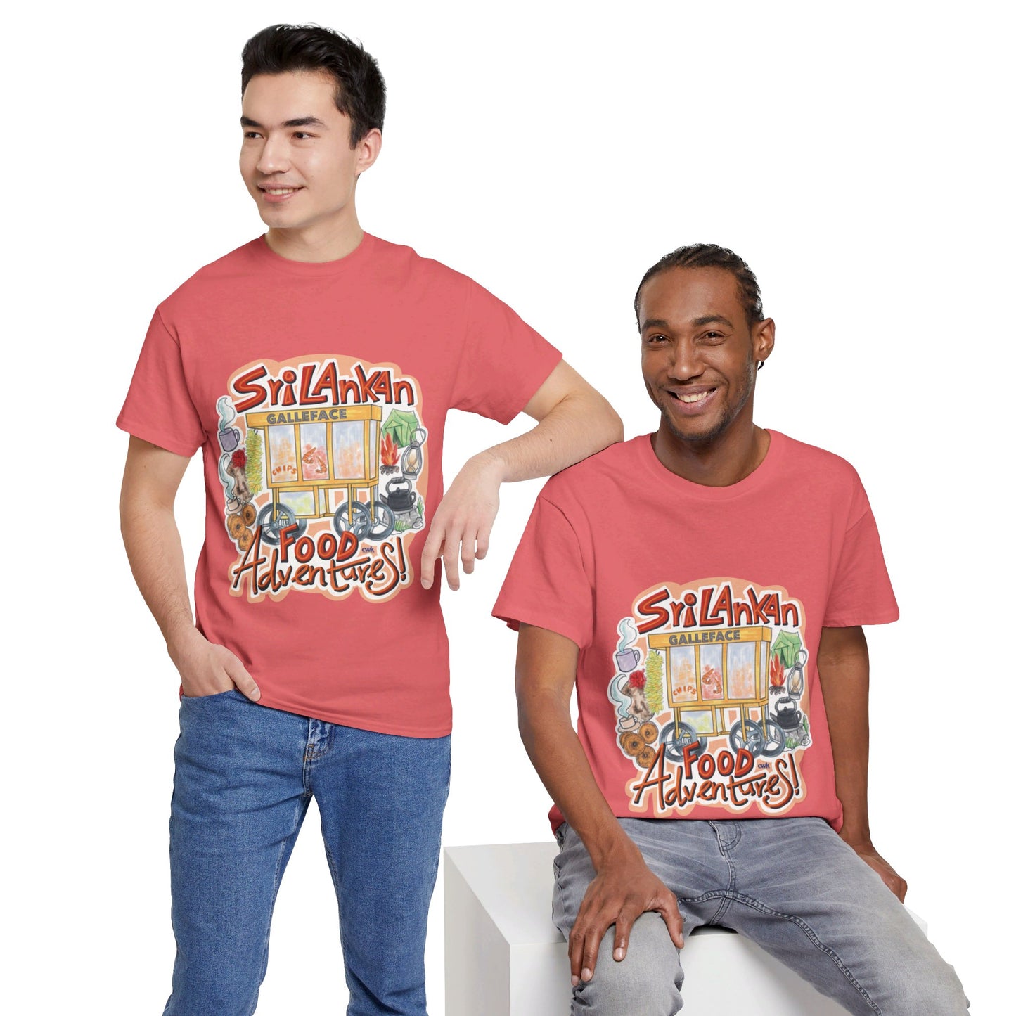 AU_Unisex Heavy Cotton Tee - SRI LANKAN FOOD ADVENTURE
