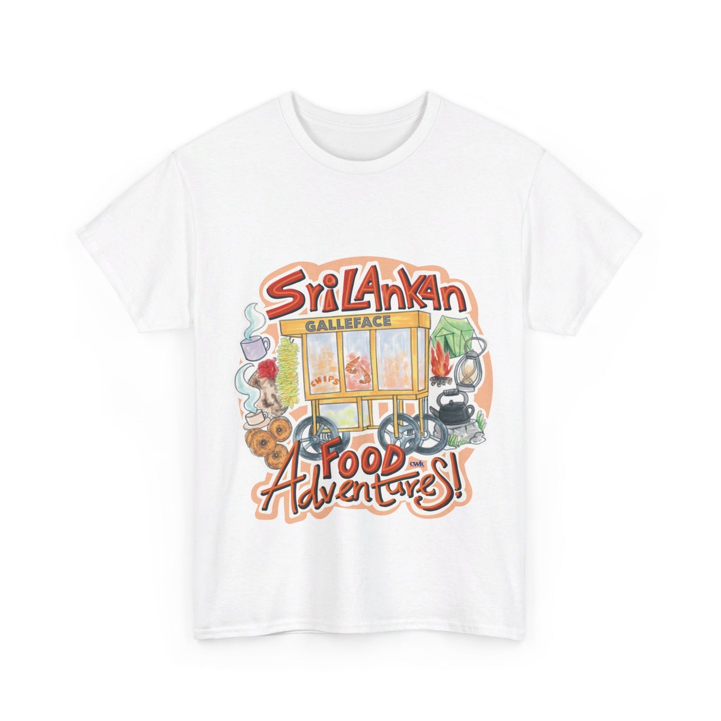 AU_Unisex Heavy Cotton Tee - SRI LANKAN FOOD ADVENTURE