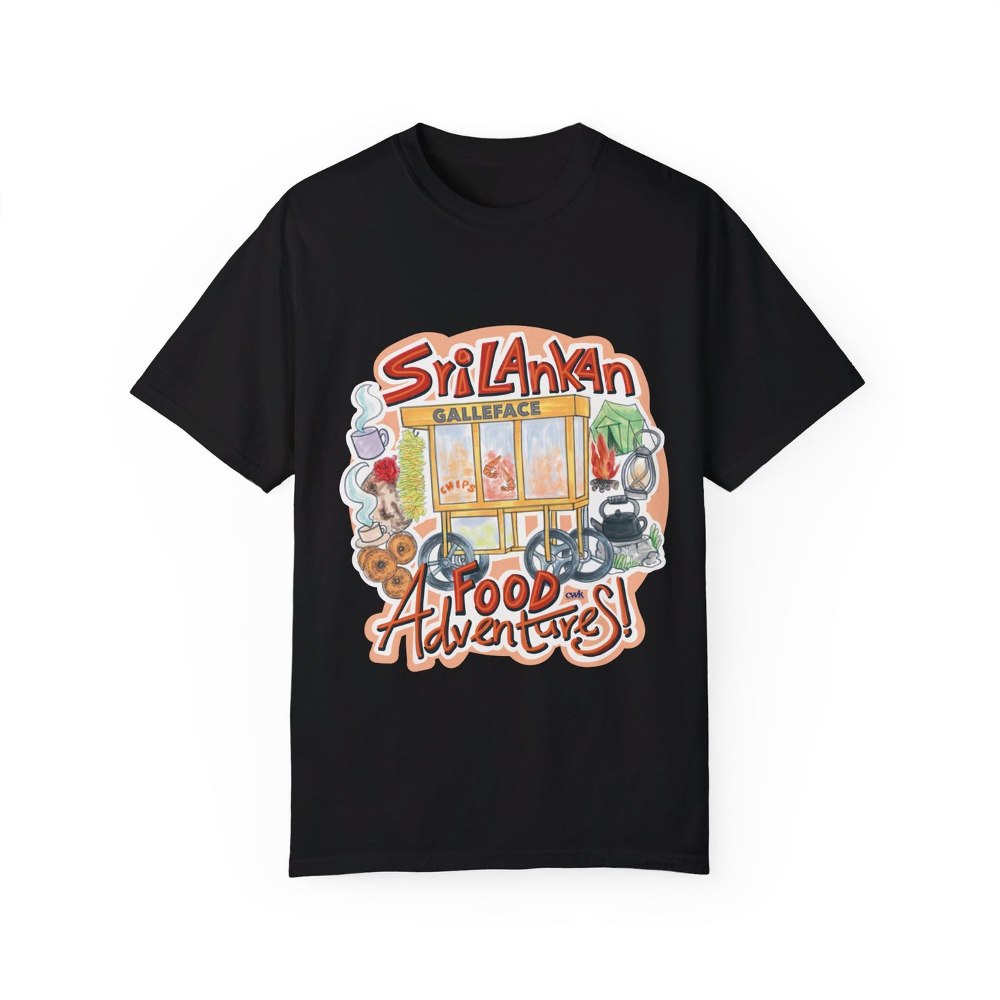 US-Unisex Garment-Dyed T-shirt -Sri Lankan Food Adventure